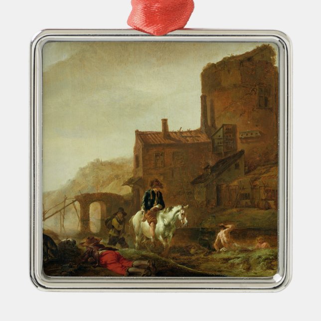 Adorno Metálico Jinete y bañista (Frente)