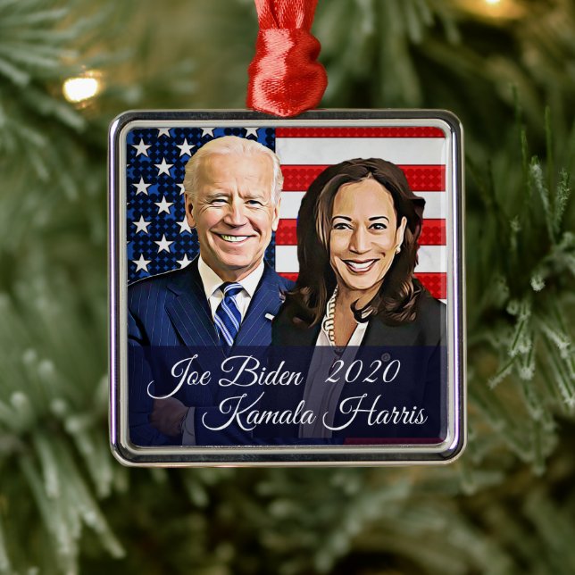 Adorno Metálico Joe Biden 46º recuerdo del presidente Keepsake 202 (Árbol)