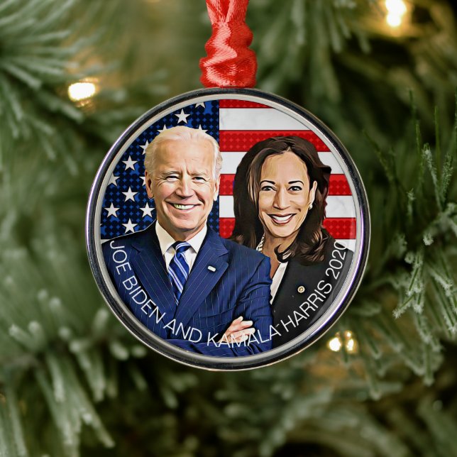 Adorno Metálico Joe Biden y Kamala Harris Keepsake Souvenir 2020 (Árbol)