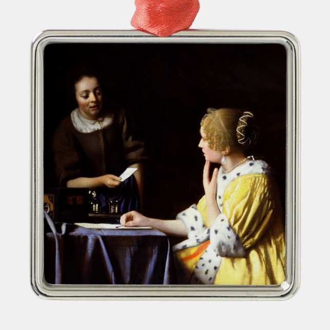 Adorno Metálico Johannes Vermeer, amante y empleada doméstica (Frente)