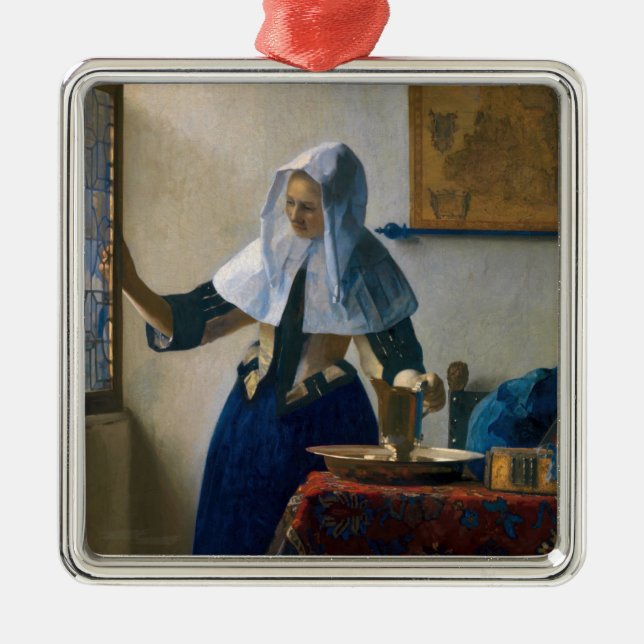 Adorno Metálico Johannes Vermeer - Mujer con lanzador de agua (Frente)