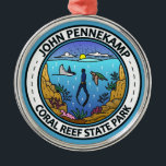 Adorno Metálico John Pennekamp Coral Reef State Park Travel Art<br><div class="desc">Diseño artístico vectorial del Parque Estatal John Pennekamp Coral Reef. Es un parque estatal de Florida en Key Largo que es conocido como el primer parque submarino del país.</div>