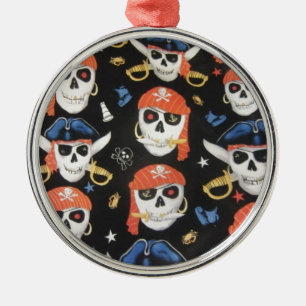 Adorno Metálico Jolly Roger Pirate Skulls