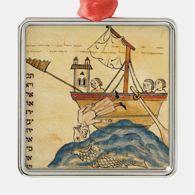 Adorno Metálico Jonah comido por la ballena (Frente)