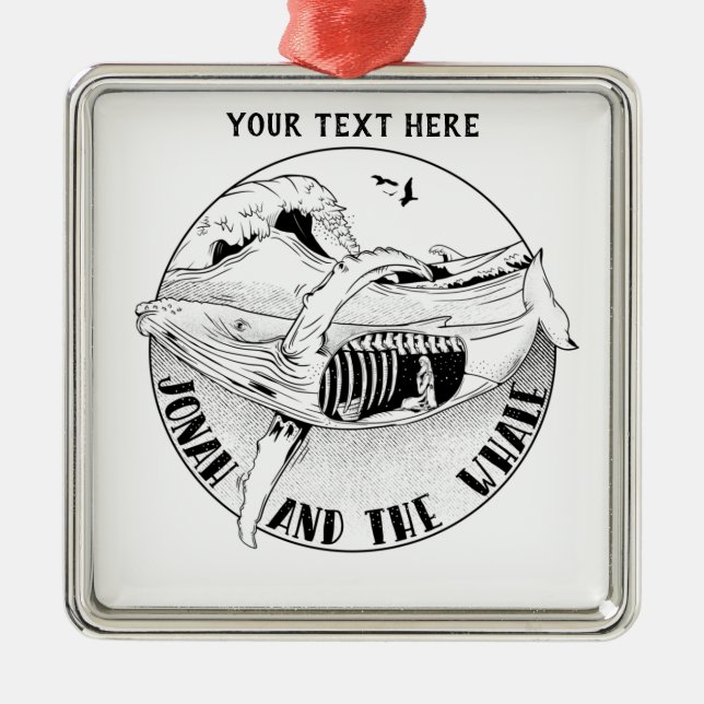 Adorno Metálico Jonah y la ballena (Frente)