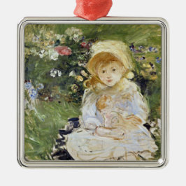 Adorno Metálico Joven Chica con muñeca (por Berthe Morisot)