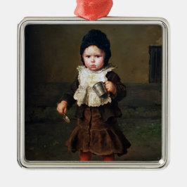 Adorno Metálico Joven Chica con una copa vacía (Ludwig Knaus)