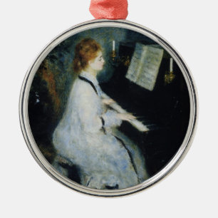 Adorno Metálico Joven en el piano por Renoir