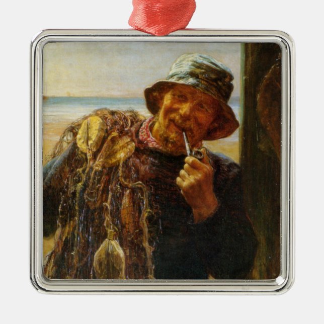 Adorno Metálico Jovial Fisherman (de Frederick Morgan) (Frente)