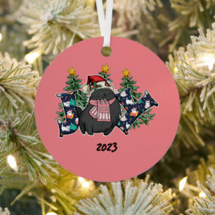 Adorno Metálico Joy Black Cat Navidades