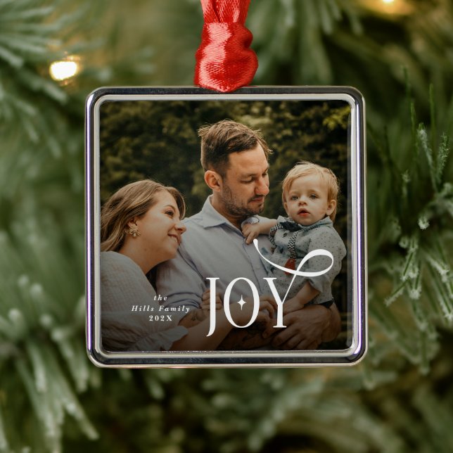 Adorno Metálico Joy Family Photo Christmas  (Árbol)