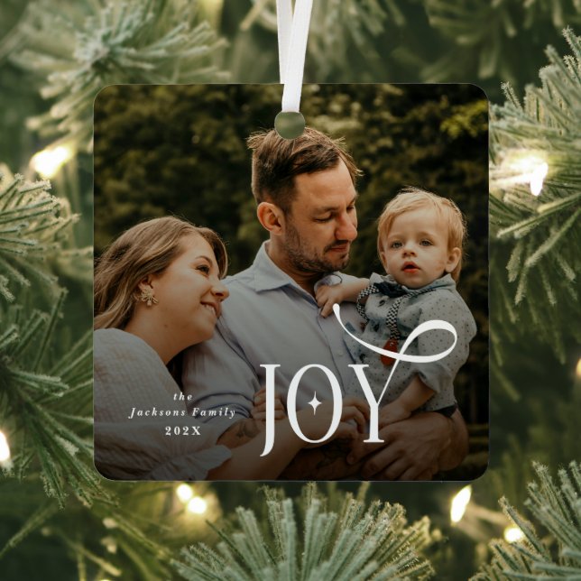 Adorno Metálico Joy Family Photo Christmas  (in situ)