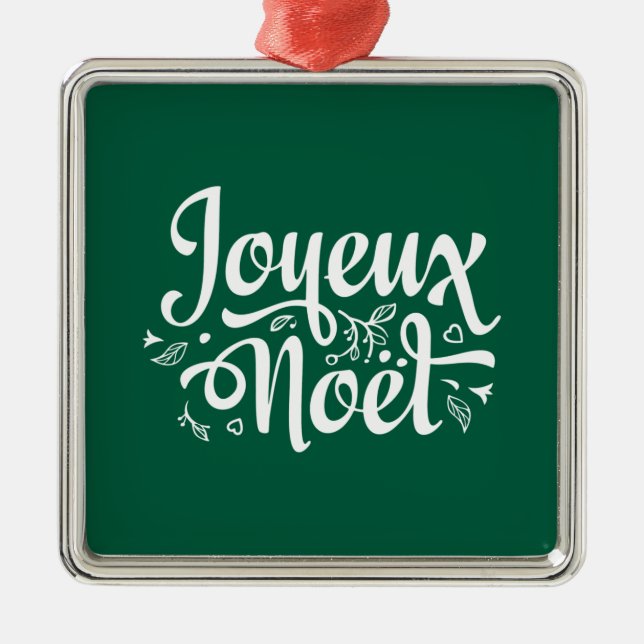 Adorno Metálico Joyeux Noel Green (Frente)