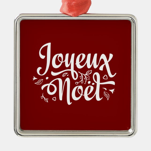 Adorno Metálico Joyeux Noel Red (Frente)