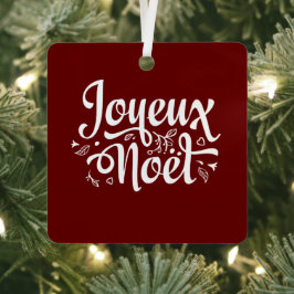 Adorno Metálico Joyeux Noel Red