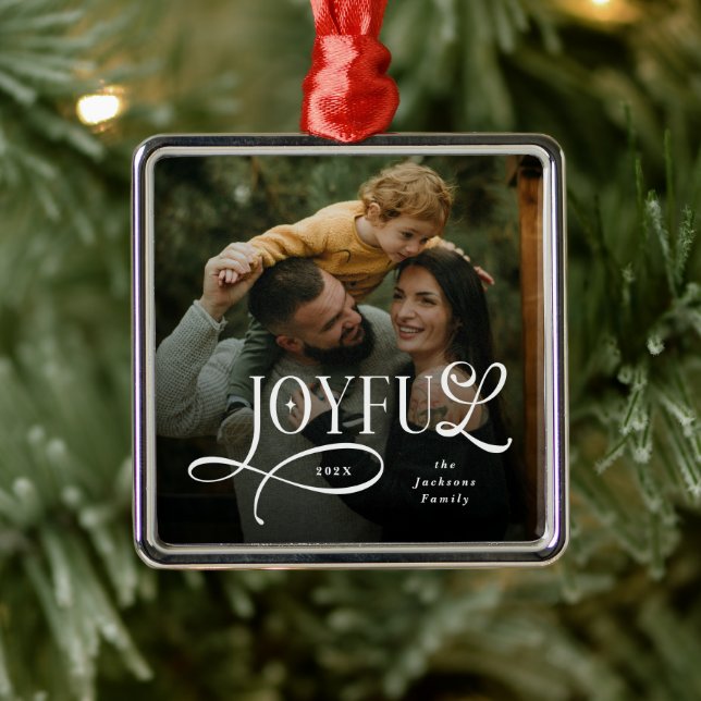 Adorno Metálico Joyful Family  Photo Christmas  (Árbol)