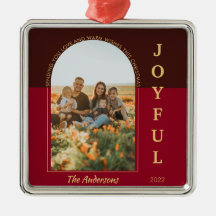 Joyful Modern Arch Foto De Navidades Rojos