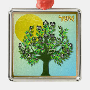 Adorno Metálico Judaica 12 Tribus de Israel Aser