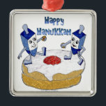 Adorno Metálico Judaica Happy Hanukkah Dancing Dreidels Doughnut<br><div class="desc">Está viendo la colección Lee Hiller Designs of Home and Office Decor, Apparel, Gifts and Collectibles. Los diseños incluyen la fotografía Lee Hiller y la colección de arte digital de medios mixtos. Puedes ver su fotografía de la naturaleza en http://HikeOurPlanet.com/ y seguir su blog de senderismo dentro del Parque Nacional...</div>