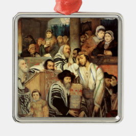 Adorno Metálico Judíos rezando en la sinagoga de Yom Kippur