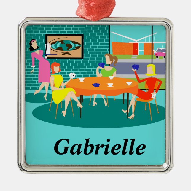 Adorno Metálico Juego de cartas semanales para mujeres retro Ornam (Frente)