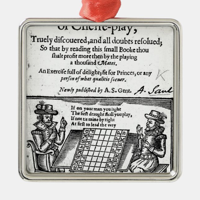 Adorno Metálico Juego del ajedrez famoso, 1614 (Frente)