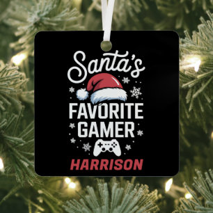 Adorno Metálico Juego personalizado favorito de Santa Navidad