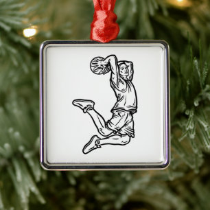 Adorno Metálico Jugador de baloncesto Haciendo Slam Dunk Dark Desi