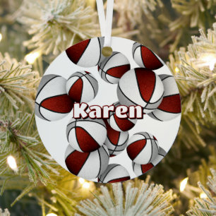 Adorno Metálico jugador de baloncesto keepsake maroon deportes gri