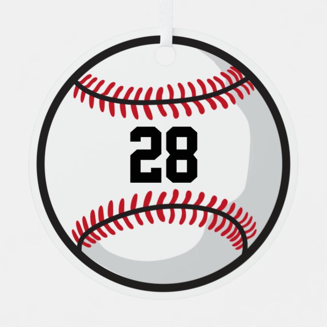 Adorno Metálico Jugador de equipo de béisbol, Personalizado blanco (Anverso)