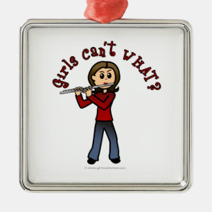 Adorno Metálico Jugador de flauta femenino ligero