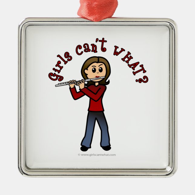 Adorno Metálico Jugador de flauta femenino ligero (Frente)