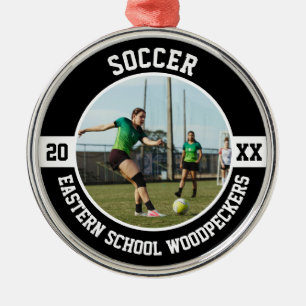Adorno Metálico Jugador de Fútbol Equipo Deportes Escuela Secundar