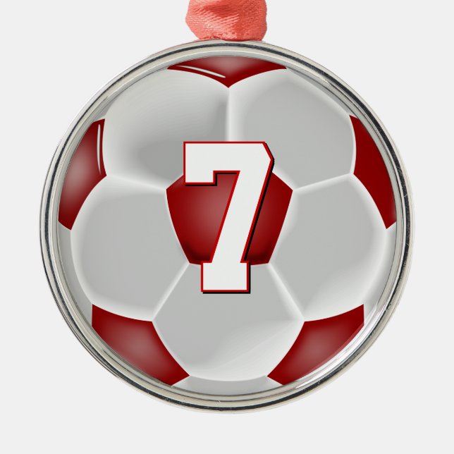 Adorno Metálico Jugador de fútbol rojo Personalizado Navidades de  (Frente)