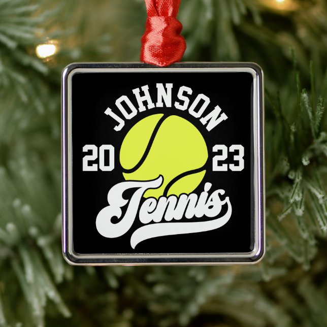Adorno Metálico Jugador de tenis con nombre personal Jugador de ch (Árbol)