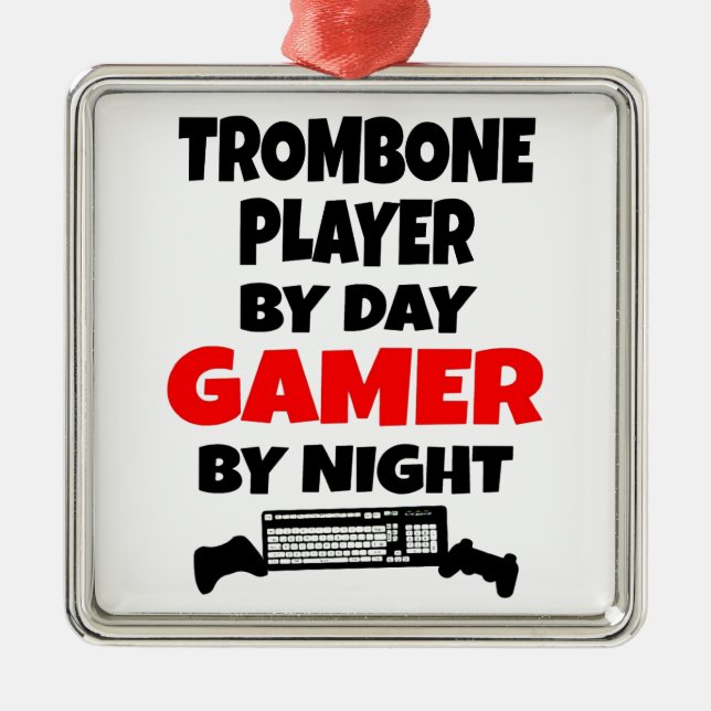 Adorno Metálico Jugador de Trombone del videojugador (Frente)