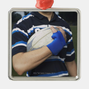 Adorno Metálico Jugador del rugbi con la bola