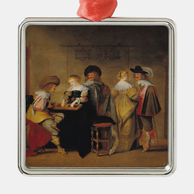 Adorno Metálico Jugadores del backgammon (Frente)