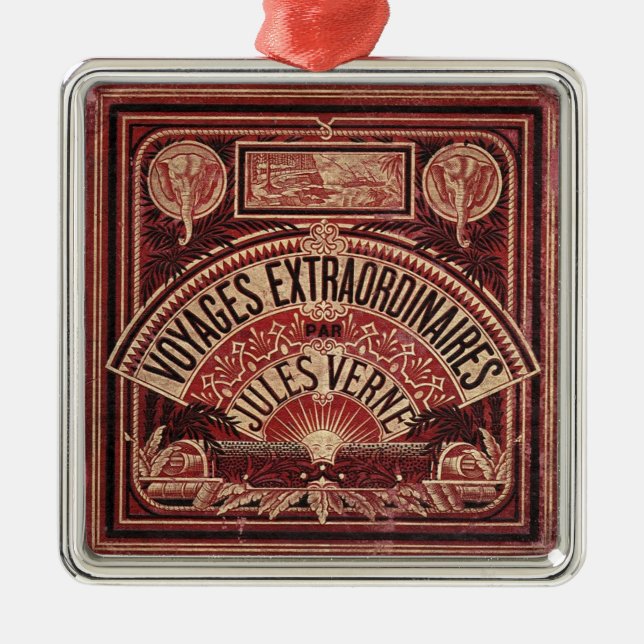 ADORNO METÁLICO JULES VERNE "VIAJES EXTRAORDINAIRES" (1878) (Frente)