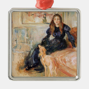 Adorno Metálico Julie Manet y su Greyhound (por Berthe Morisot)