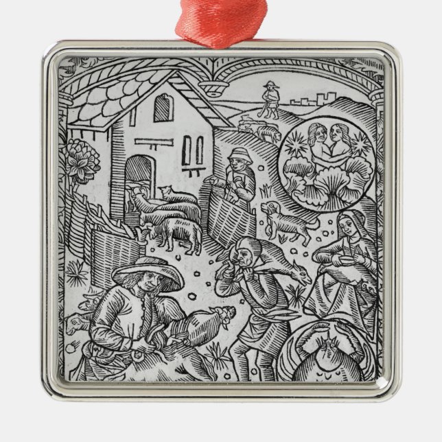 Adorno Metálico Junio, esquileos, géminis (Frente)