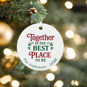 Adorno Metálico Juntos mejor lugar tipografía Navidad
