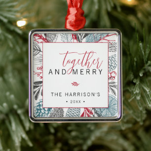 Adorno Metálico Juntos y la vegetación de feriados