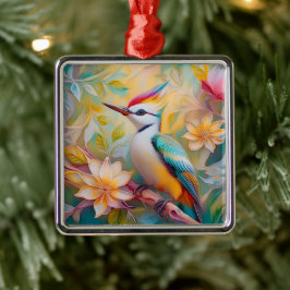 Adorno Metálico Juvenil Rainbow Woodpecefer Fantasy Bird