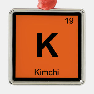 Adorno Metálico K - Símbolo de tabla periódica de química kimchi