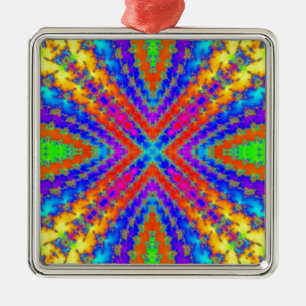 Adorno Metálico kaleidoscopio fractal colorido Arte