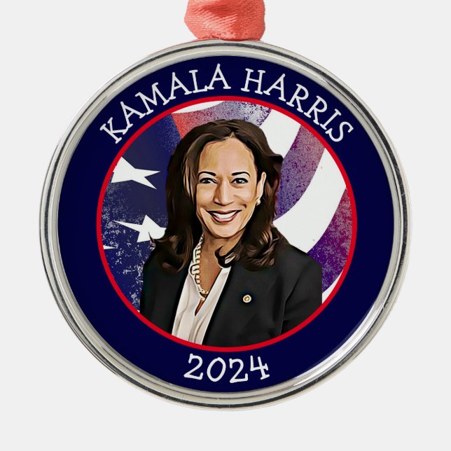 Adorno Metálico Kamala Harris por la presidencia en 2024 (Frente)