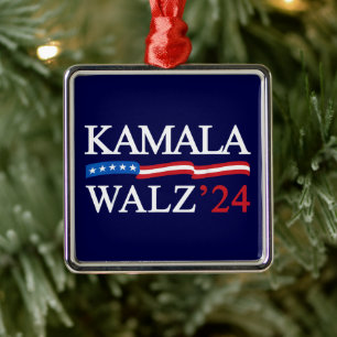 Adorno Metálico Kamala Harris Walz 2024 Obviamente Azul