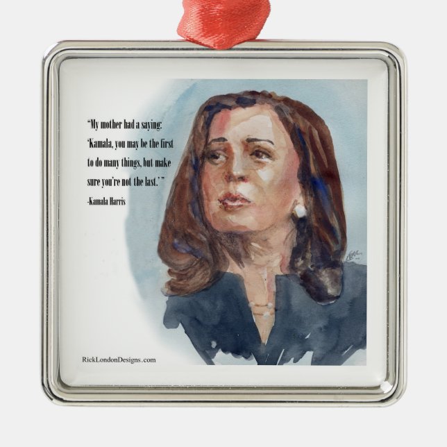 Adorno Metálico Kamala Harris y presupuesto (Frente)