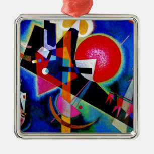 Adorno Metálico Kandinsky con pintura abstracta azul